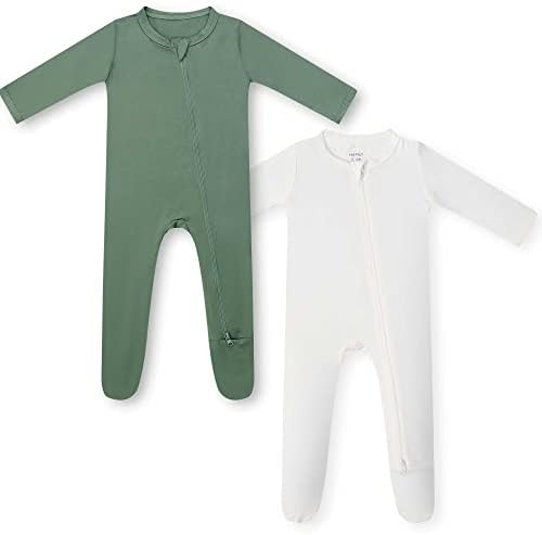 פיג ' מה עם רגל תינוק במבוק 2 כיווני רוכסן קדמי, גרבונים לישון ולשחק, 0-24 חודשים