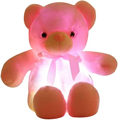 כרית קטיפה של דוב LED 30 סמ כרית קטיפה מדליקה דוב חיות ממולאות דוב זוהר בובה קטיפה דוב זוהר לילה אור קטיפה