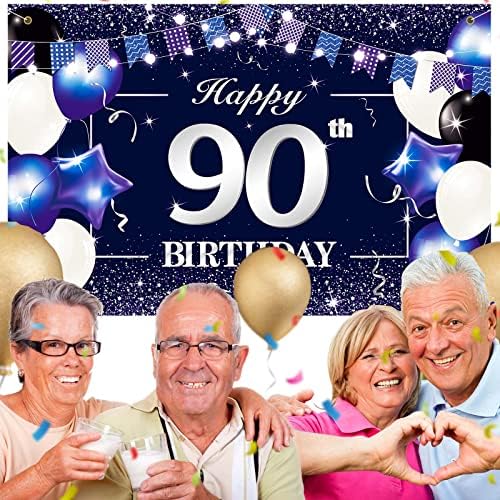 פ. ג קולין שמח יום הולדת 90 באנר רקע רקע 90 אספקת קישוטים למסיבת יום הולדת בשבילו גברים 6 על