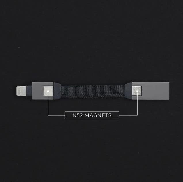 מטען אינץ 'מיני USB עד ברק MFI כבל ברק מוסמך טעינה טבעת מפתח טבעת מפתח טבעת מיני כבל אייפון טעינה ממיר