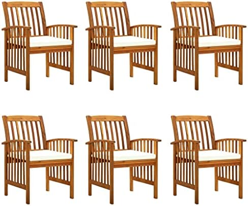 יוחי-הקיד פטיו כסאות אוכל 6 יח 'עם כריות, סט פטיו חיצוני, סט ביסטרו חיצוני, הכולל עיצוב משוטט,