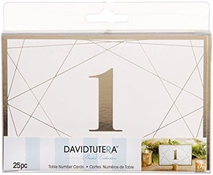 דאריס דוד טוטרה מודרני גיאומטרי זהב רדיד שולחן מספר כרטיסים, 25 חתיכה