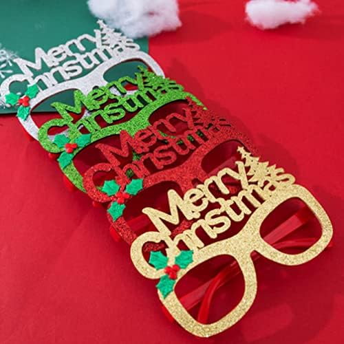 ABAODAM 4PCS משקפי ראייה לחג המולד מסגרת משקפי עיניים מקסימים אבזרי צילום משקפיים מצחיקים לתלבושות המסיבה קוספליי
