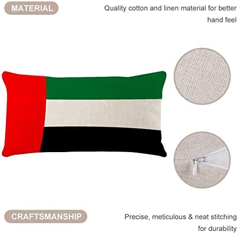 Covome Emirates United Emirates דגל גוף כרית גוף כיסוי דו-צדדי מודפס 12x20 אינץ