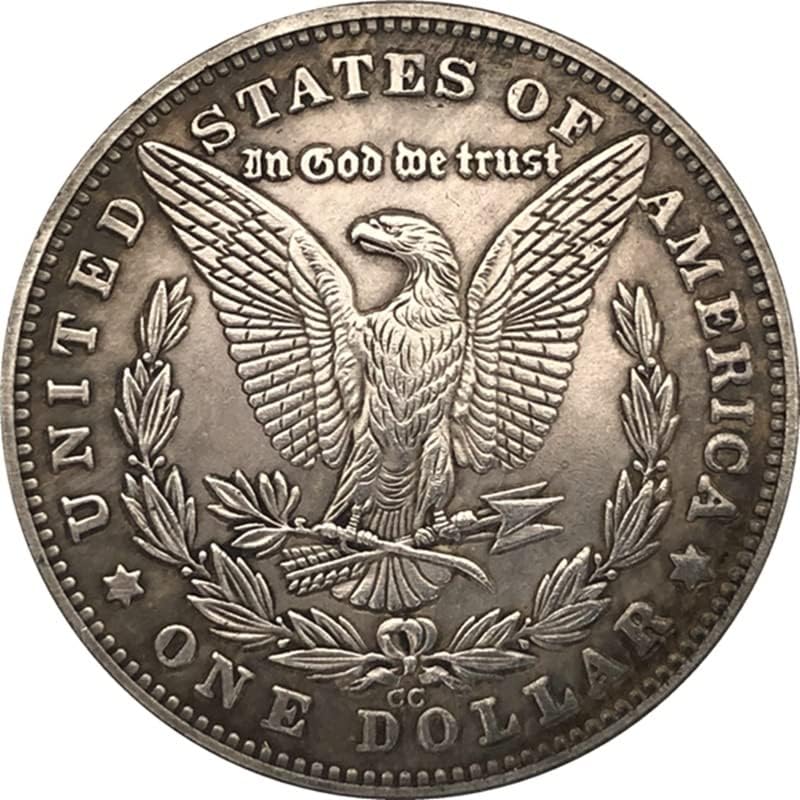 מטבע דולר עתיק של 38 ממ סילבר דולר אמריקאי מורגן טראמפ מטבע 1880 סמק מלאכה 109