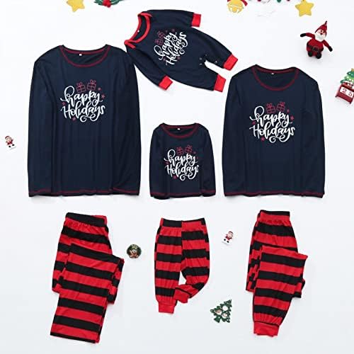 XBKPLO PJS לחג המולד למשפחה, פיג'מה משפחתית פגזות תואמות מתנות זוגות לחבר הורה-ילד חליפה לתינוק
