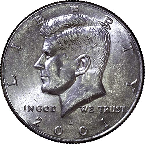 2001 D Kennedy Half Dollar 50c מבריק ללא מחזור