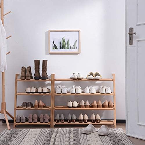 GYK מתלה נעלי עץ מוצק יצירתי, מתלה אחסון רב שכבתי בדלת, מדף אחסון מארגן נעליים מהיר של הנעליים.