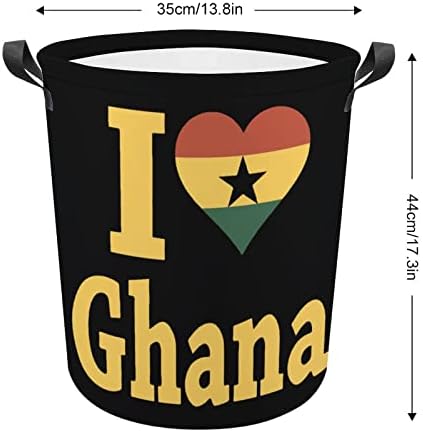 אני אוהב גאנה סל כביסה מתקפל גבוה בגדי סל עם ידיות אחסון תיק