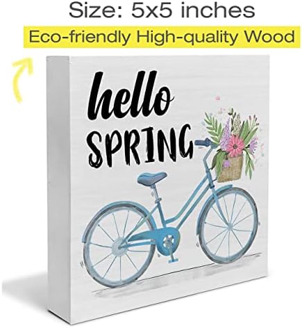 שלום אביב קופסא עץ שלט עץ בית חווה אופניים קופסת עץ קופסת עץ אביב בלוקים לאמנות שולחן שולחן שולחן שולחן הבית