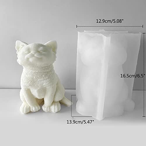 עובש חמוד 3D CAT-SILICONE עובש להכנת עובש בעלי חיים לתבניות סבון בעבודת יד DIY תבניות לחתול