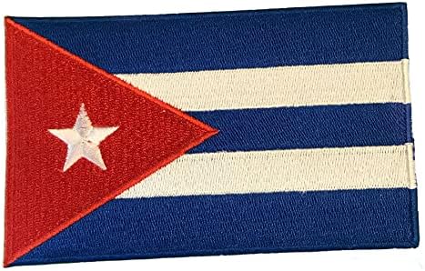 טלאי דגל קובה 3 x5 ברזל קובני רקום בסמל הלאומי