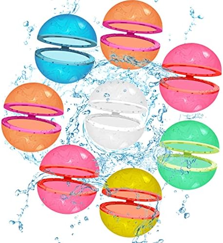 ילדים לשימוש חוזר בלוני מים צעצועים: 8 חבילות Baiai מילוי מהיר ואיטום עצמי כדורי מים סיליקון - פצצות מים מגנטיות