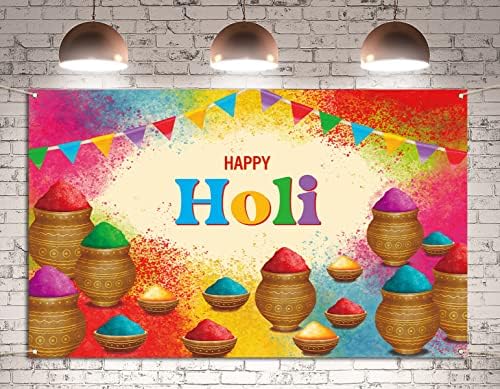 שמח הולי תא צילום רקע הודו פסטיבל של צבעים דקור צבעוני אבקת צילום רקע קיר קישוט