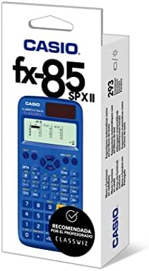 CASIO FX-85SPXII-מחשבון מדעי, מומלץ לספרדית ופורטוגזית, 293 פונקציות, סולארי, כחול