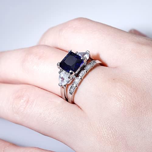 2023 תכשיטי טבעת חדשים לנשים תכשיטים אבן כחולה מעורב זירקון טבעת עגולה טבעות טבעות בהירות טבעות