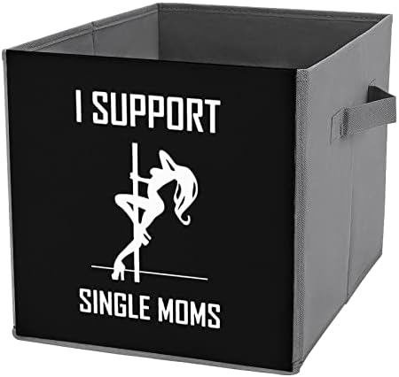 אני תומך בקוביות אחסון אמהות חד הוריות עם ידיות פחי בד מתקפלים המארגנים סלים לארון מדפים