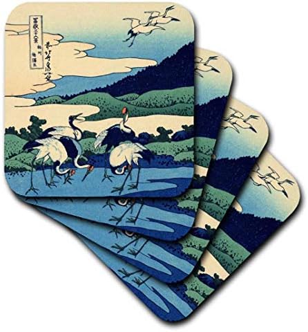 3drose umegawa במחוז סגאמי מאת הוקוסאי - אמנות יפנית - כחול קלאסי קלאסי יפן מנופי ציפורים - חוף ים רך,