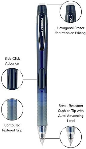 ערכת מתנע עיפרון מכני של כרומה יוני-כדור, 0.7 ממ, HB 2, חביות שונות, 2 ספירות
