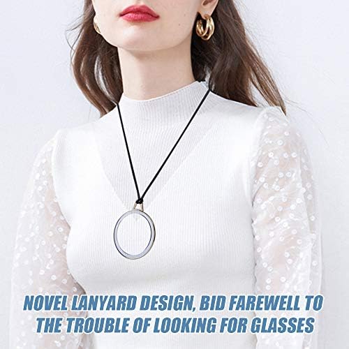 טרייז קריאת משקפיים תליון שרשרת קוראי קל משקל נייד נגד אובדן קריאת משקפיים עם מעודן מקרה עבור נשים