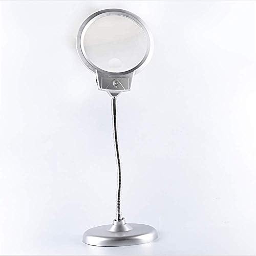 שולחן עבודה מנורת מגדלת זכוכית לקשישים קריאת נייד טלפון גדול עדשת 30 פעמים צינור מתכוונן זווית