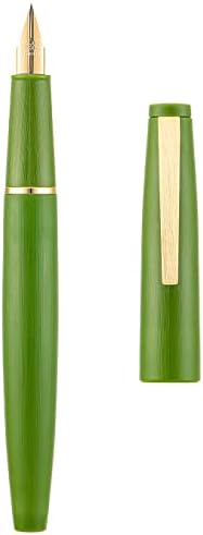ג ' ינהאו 80 מוברש סיבי פחמן עט נובע נוסף בסדר ציפורן, חי ירוק עם זהב קליפ כתיבה עט