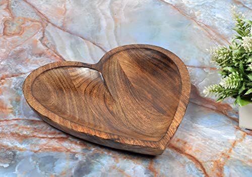 אדהס מנגו עץ לב מעוקל בצורת דקורטיבי קערת עבור סידורי שולחן בית מסיבת חתונה