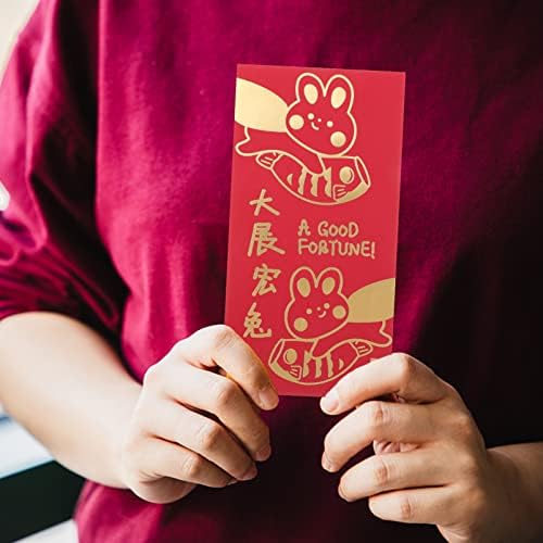 כסף מעטפות סיני אדום מעטפות, מזל טוב חדש שנה הונג באו דקור 2023 ארנב חדש שנה מזל כסף כיסים לאביב פסטיבל,