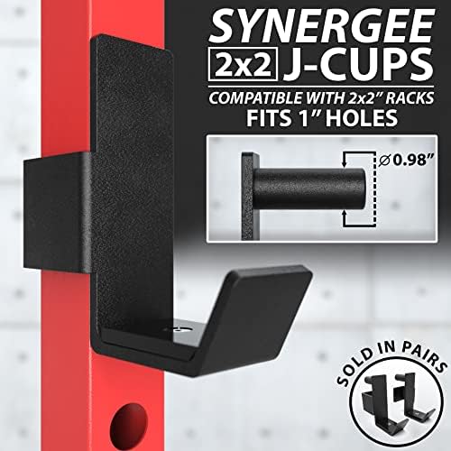 Synergee J-Hooks עבור מתלים כוחיים ומעורפלים. כוסות J זמינות ב 2x2, 2x3 ו- 3x3. J-Hooks להרמת כוח, סקוואטים