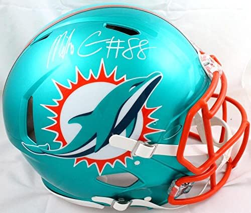 מייק גסיקי חתם על קסדה אותנטית עם מהירות הבזק של הדולפינים-בקטו הולו-קסדות עם חתימה של הפוטבול הלאומי