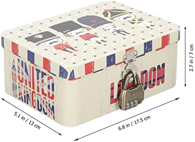 דקור רטרו קאבילוק קופסת אחסון קופסת פח אלגנטית פח פח קופסה ריקה מיכל אחסון מטבח בית עם עיצוב וינטג 'מנעול