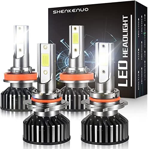 Shenkenuo מתאים לנורות פנס LED של Equinox, 9005/HB3 קרן גבוהה + H11 קרן נמוכה, חבילה של 4