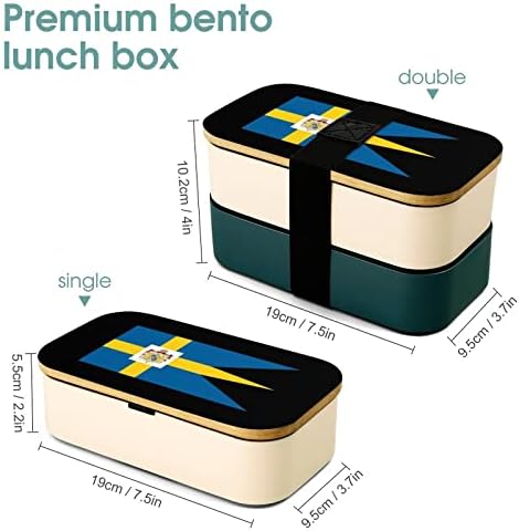 דגל שוודי רויאל בנטו קופסת ארוחת צהריים דליפה מכולות מזון בנטו דליפות עם 2 תאים לפיקניק עבודה לא