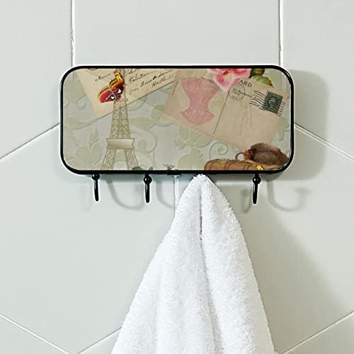 מחזיק מגבות קיר מתלה מגבות רכוב עיצוב אמבטיה חלוק חלוקת חלוק בגדי ביגוד וינטג 'אלמנטים צרפתים