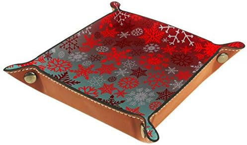 מארגן פתית שלג אדום של Lyetny מגש אחסון קופסת מיטה מיטה קאדי שולחן עבודה מגש החלפת ארנק מפתח קופסת