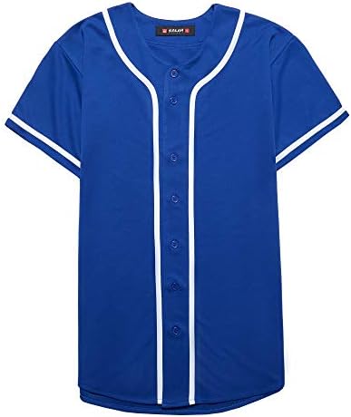 EALER BJ80 סדרה MENS BASEBALL JERSEY כפתור למטה חולצות שרוול קצר היפסטר היפ הופ מדי ספורט