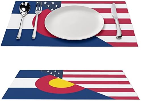 דגל מדינת אמריקה וקולורדו מחצלות שולחן PVC שולחן כרית שולחן שולחן שולחן לשולחן אוכל לשולחן אוכל