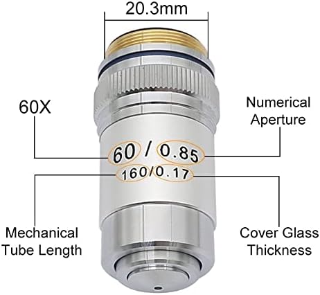 מיקרוסקופ אביזרי אכרומטית עדשה אובייקטיבית 4 פעמים 10 פעמים 20 פעמים 40 פעמים 60 פעמים 100 פעמים מעבדה ביו מיקרוסקופ