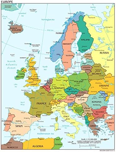 מתנות תענוג למינציה 24 על 31 פוסטר: מפה פוליטית-מפת אירופה 2012