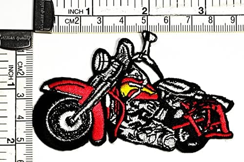 קליינפלוס 3 יחידות. אדום אופנוע תיקון מלאכות אמנויות תפירת תיקון חמוד אופנועים קריקטורה רקום ברזל על לתפור
