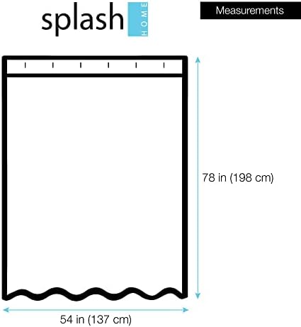 Splash Home ELLA Microfiber וילון מקלחת אניה, וילון בד דוחה מים לחדר אמבטיה ואמבטיות, רחיץ, ידידותי