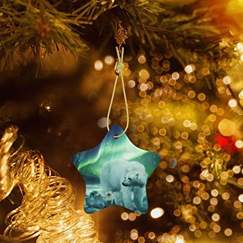 אורות צפון דוב 2022 תליון קרמיקה לחג המולד לקישוט עץ חג המולד