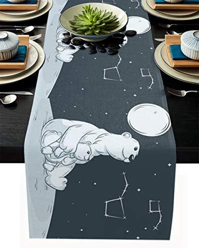 דוב קוטב קריקטורה הורה ושולחן תינוקות רץ שולחן 36 אינץ