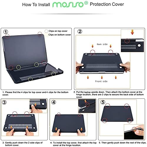 Mosiso תואם למארז MacBook Pro 13 אינץ 'עם CD-ROM, פלסטיק פלסטיק פגזים קשיחים וכיסוי מקלדת מגן עור ומסך מגן, שחור