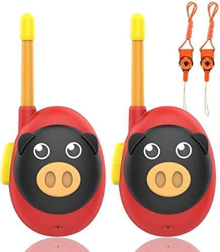 קיירילה ווקי טוקי לילדים רדיו דו כיווני לשימוש קל עבור בנים ובנות צעצועים חמודים עם מראה חזרזיר, קמפינג,