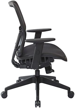שטח ישיבה כהה אוויר רשת מושב ובחזרה מתכוונן מנהלים משרד כיסא עם מרופד זרועות מובנה המותני תמיכה, שחור