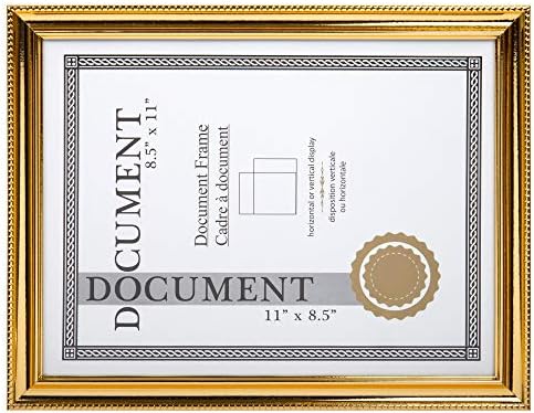 Truu Design מסגרת תעודה קלאסית למסמכים ותעודות, 8.5 x 11 אינץ ', בז'