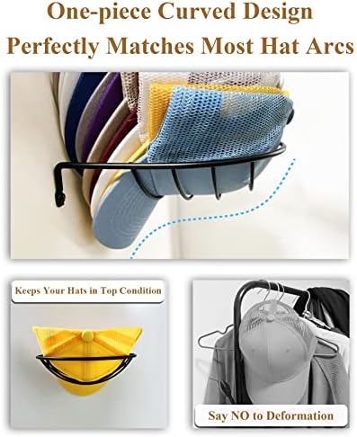 2-חבילה מדפי כובע קיר ארון, קומפקטי כובע ארגונית עבור כובעי בייסבול, כובע אחסון קיר ארון עבור 30 כובעי בייסבול,