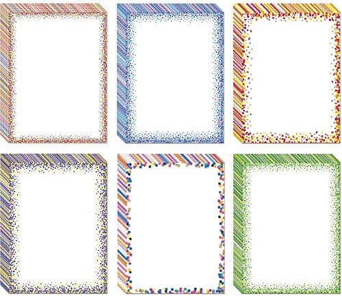 נייר מכתבים צבעוני עבה יותר, נייר אסתטי 8.5 על 11, 48 גיליונות, 6 סגנונות, דו צדדי, נייר יפה, נייר