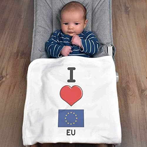 Azeeda 'אני אוהב את האיחוד האירופי' שמיכה / צעיף כותנה כותנה